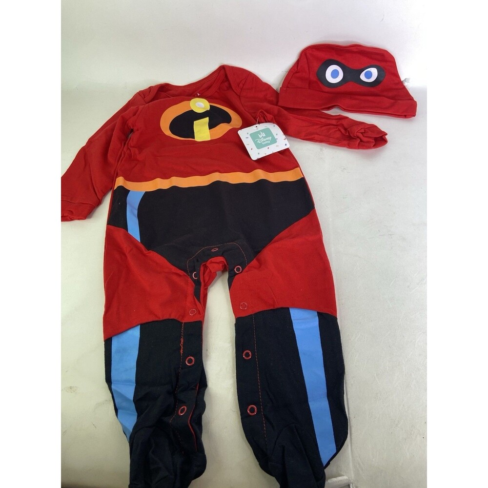 Disney The Incredibles One Piece Coverall with Hat Set Boys Girls Size 12 Months